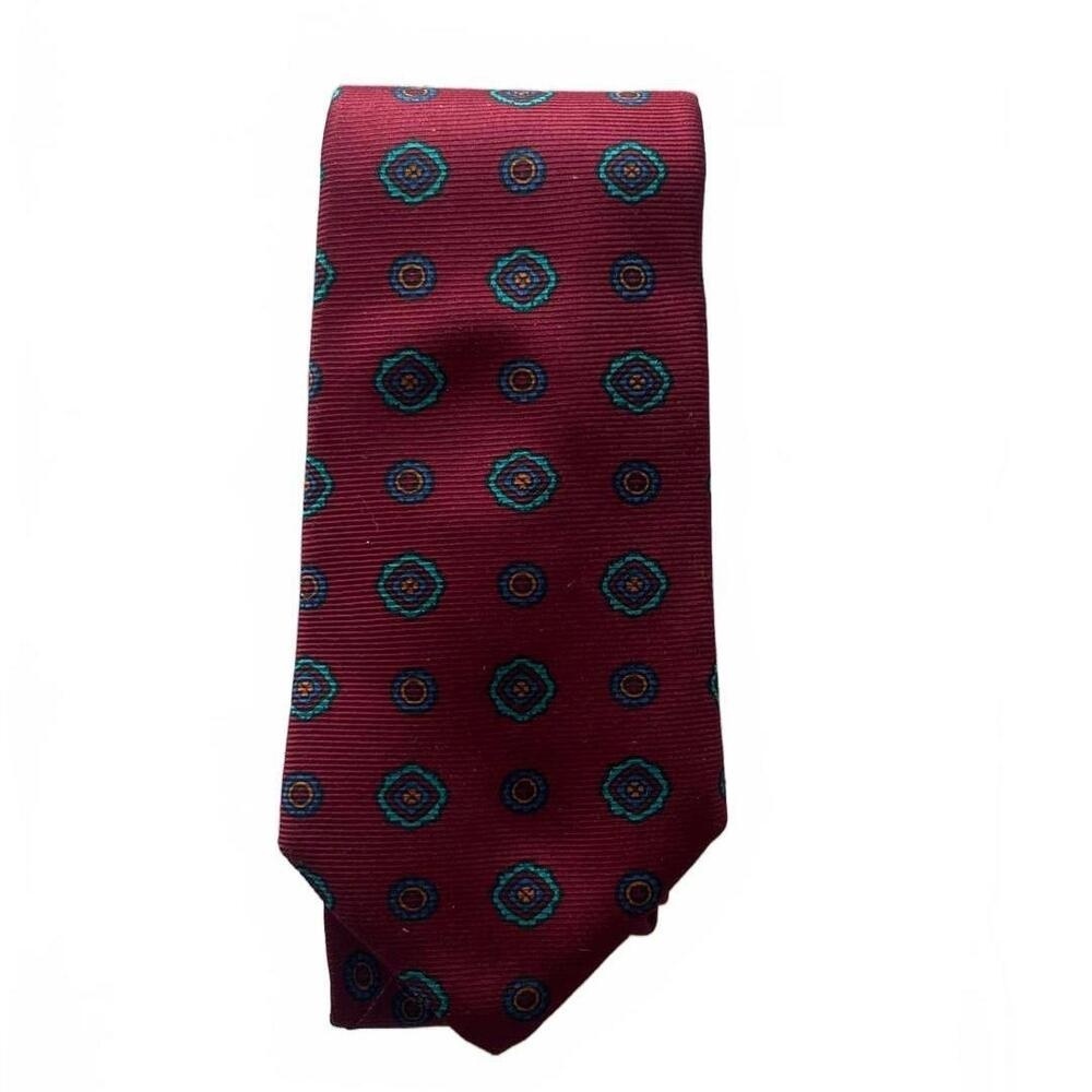 Damon Mens Neck Tie Red Blue Navy Rope Crown N Vintage‎ #15 Classic Silk